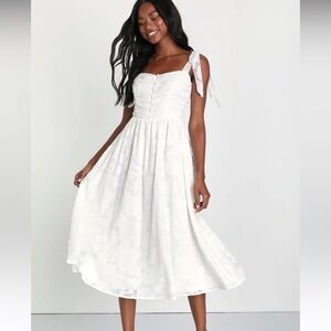 White embroidered flower dress